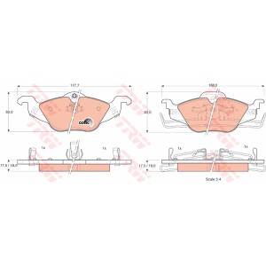 TRW COTEC Bremsbelagsatz, Scheibenbremse GDB1351