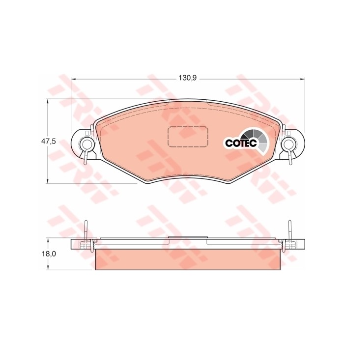 TRW COTEC Bremsbelagsatz, Scheibenbremse GDB1361