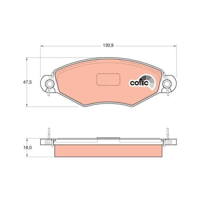 TRW COTEC Bremsbelagsatz, Scheibenbremse GDB1361