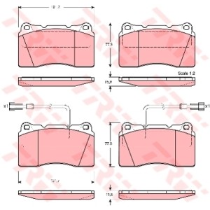 TRW COTEC Bremsbelagsatz, Scheibenbremse GDB1363