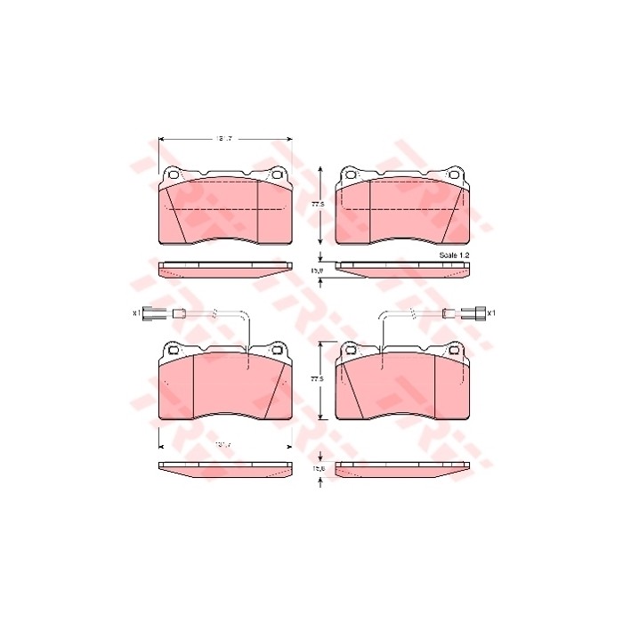 TRW COTEC Bremsbelagsatz, Scheibenbremse GDB1363
