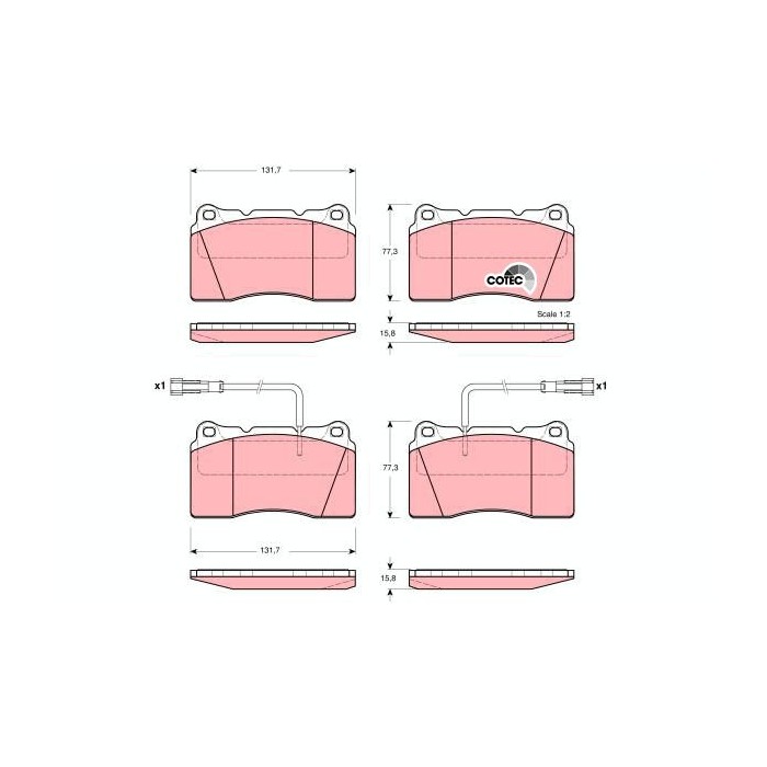 TRW COTEC Bremsbelagsatz, Scheibenbremse GDB1363