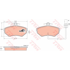 TRW COTEC Bremsbelagsatz, Scheibenbremse GDB1366