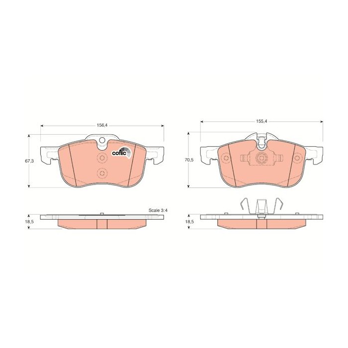 TRW COTEC Bremsbelagsatz, Scheibenbremse GDB1374