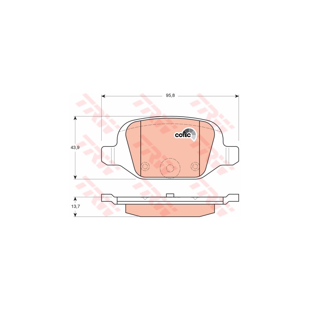 TRW COTEC Bremsbelagsatz, Scheibenbremse GDB1384
