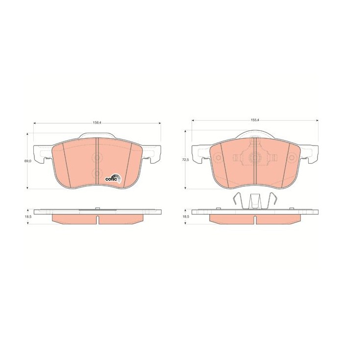 TRW COTEC Bremsbelagsatz, Scheibenbremse GDB1388