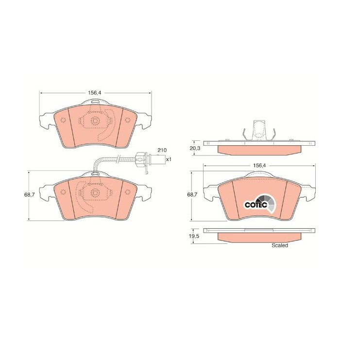 TRW COTEC Bremsbelagsatz, Scheibenbremse GDB1391