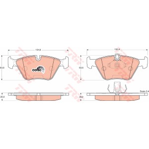 TRW COTEC Bremsbelagsatz, Scheibenbremse GDB1404