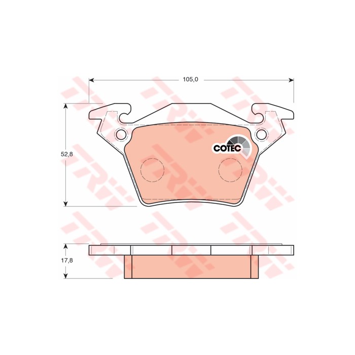 TRW COTEC Bremsbelagsatz, Scheibenbremse GDB1408