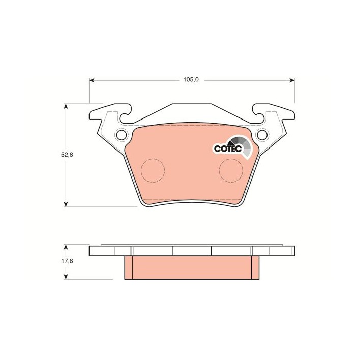 TRW COTEC Bremsbelagsatz, Scheibenbremse GDB1408