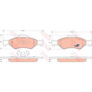 TRW COTEC Bremsbelagsatz, Scheibenbremse GDB1418