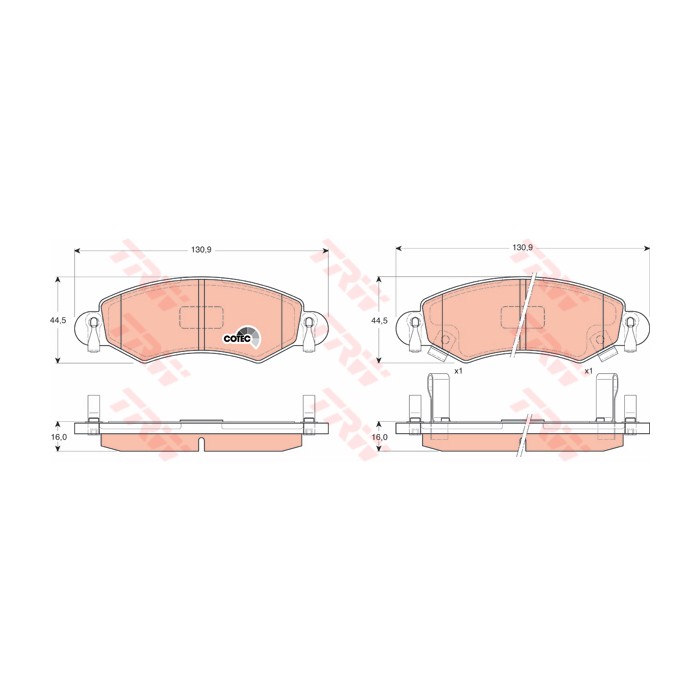 TRW COTEC Bremsbelagsatz, Scheibenbremse GDB1420