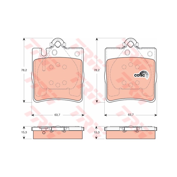 TRW COTEC Bremsbelagsatz, Scheibenbremse GDB1421