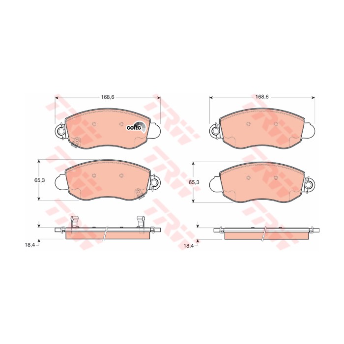 TRW COTEC Bremsbelagsatz, Scheibenbremse GDB1424