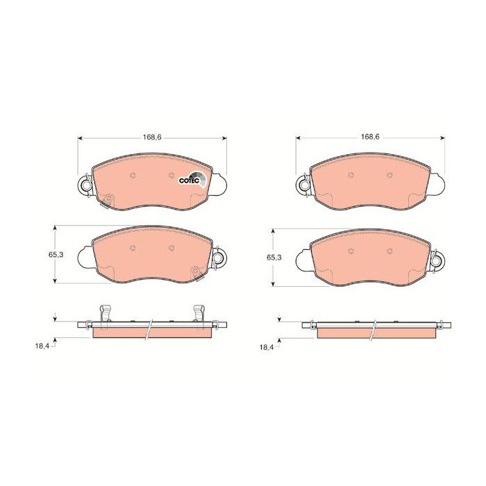 TRW COTEC Bremsbelagsatz, Scheibenbremse GDB1424