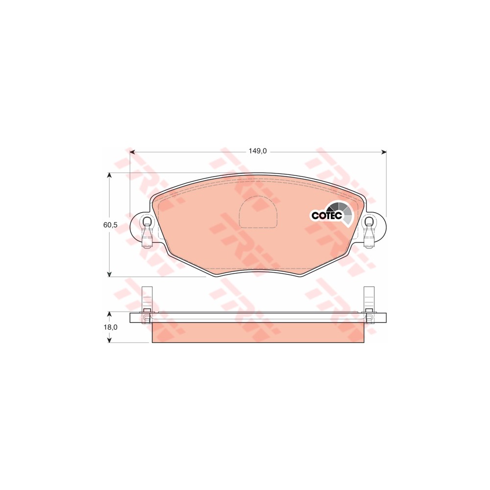 TRW COTEC Bremsbelagsatz, Scheibenbremse GDB1434