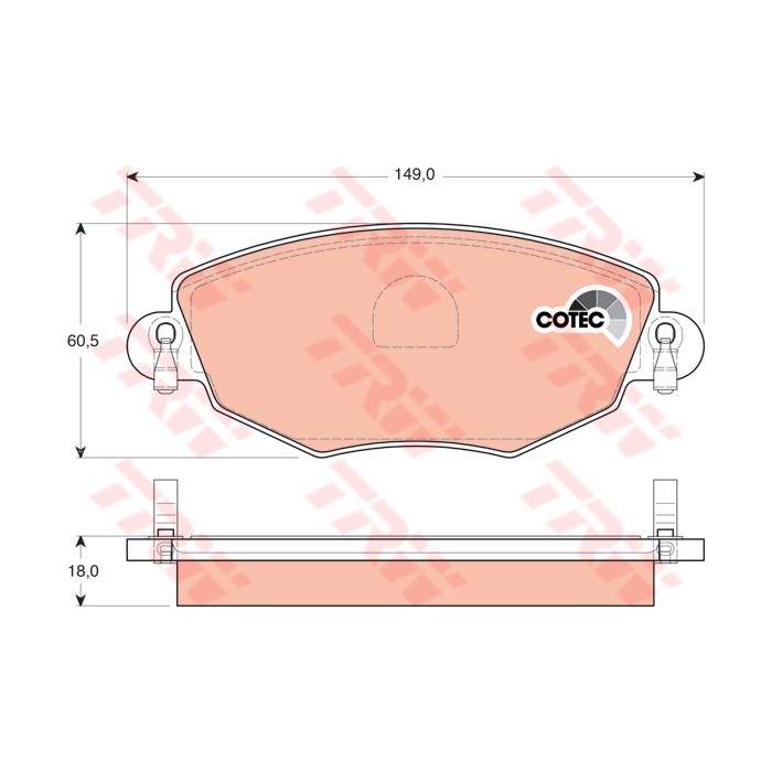 TRW COTEC Bremsbelagsatz, Scheibenbremse GDB1434