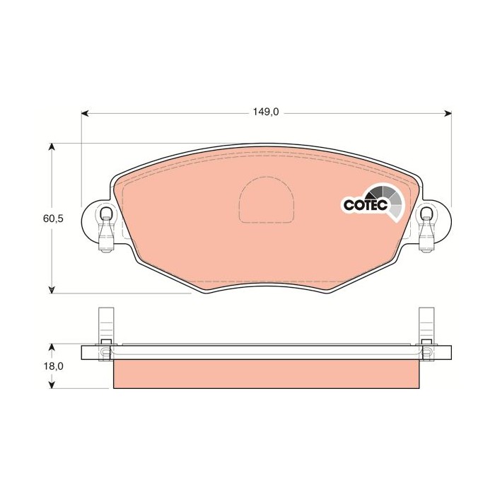 TRW COTEC Bremsbelagsatz, Scheibenbremse GDB1434