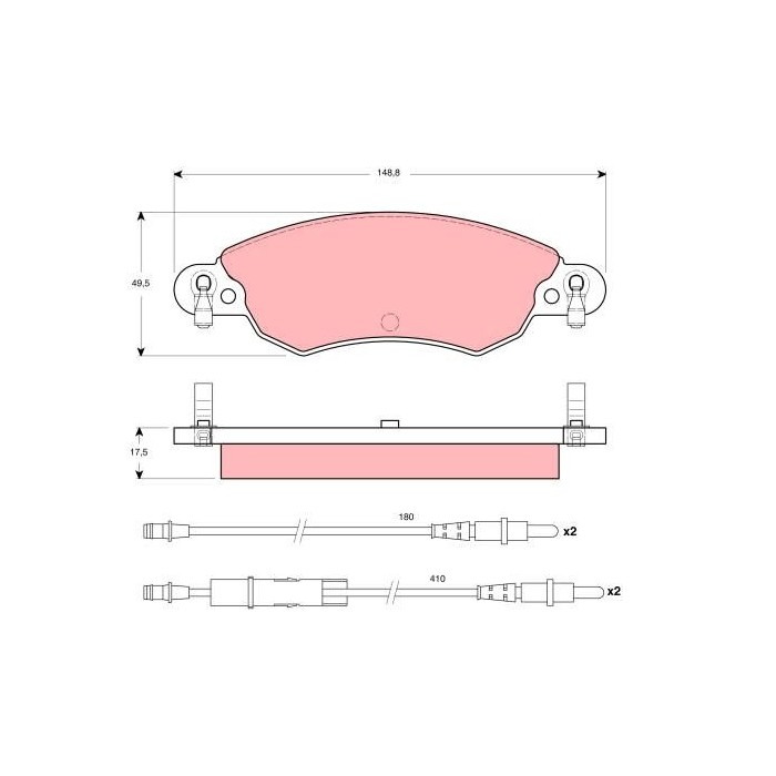 TRW Bremsbelagsatz, Scheibenbremse GDB1447