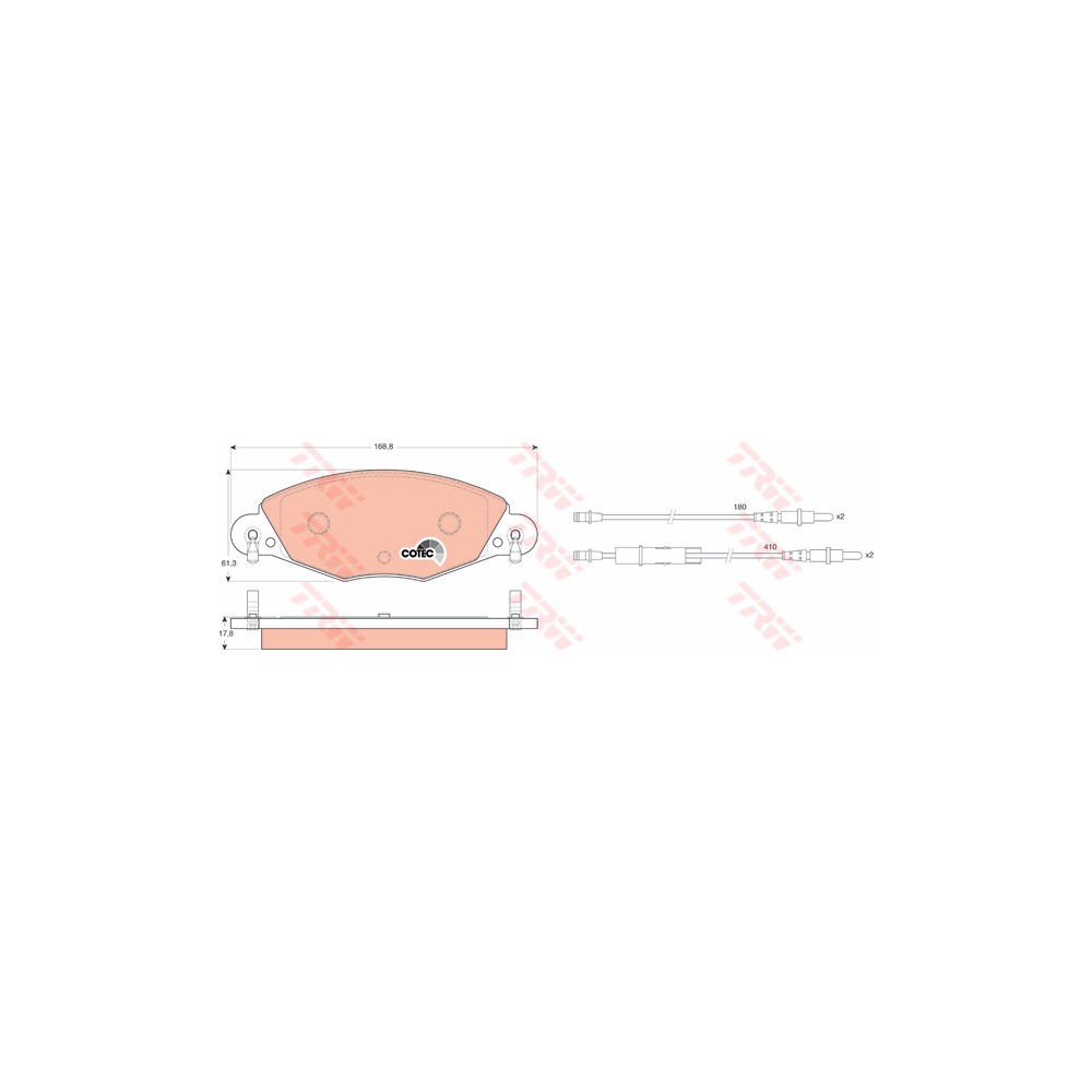 TRW COTEC Bremsbelagsatz, Scheibenbremse GDB1449
