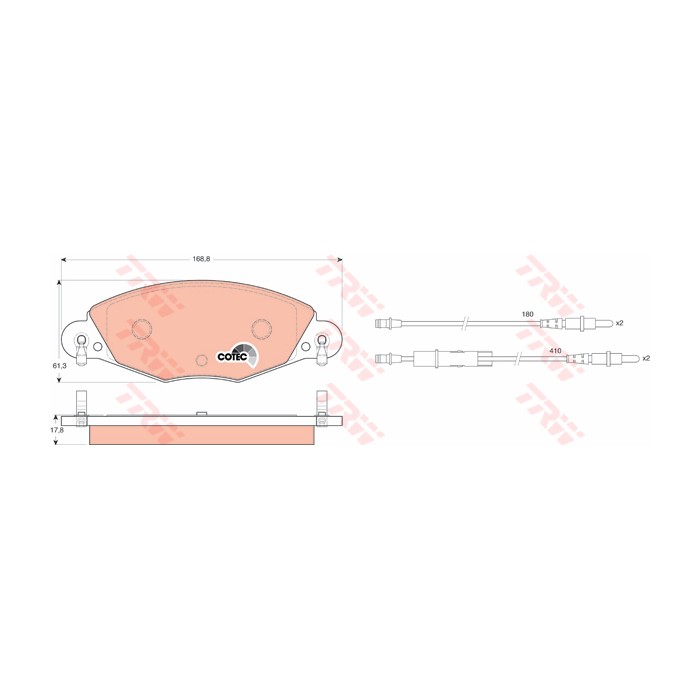 TRW COTEC Bremsbelagsatz, Scheibenbremse GDB1449