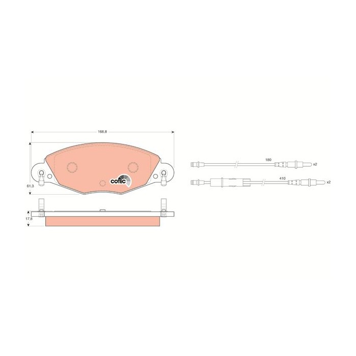 TRW COTEC Bremsbelagsatz, Scheibenbremse GDB1449