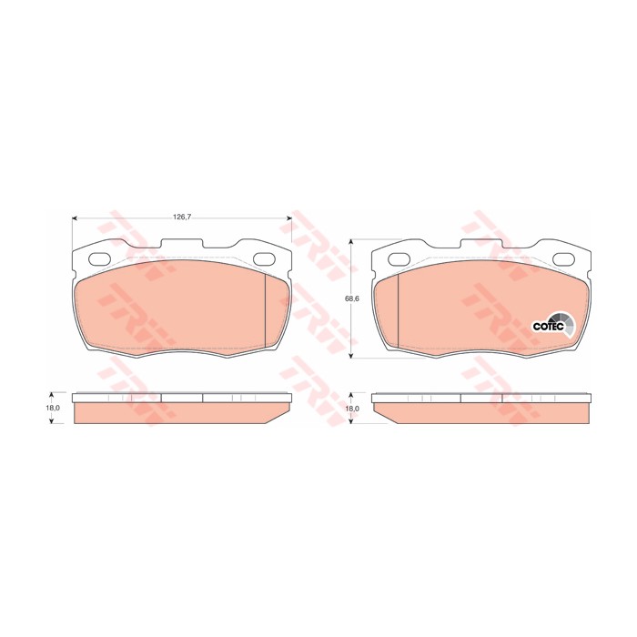 TRW COTEC Bremsbelagsatz, Scheibenbremse GDB1452