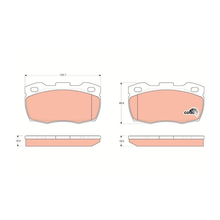 TRW COTEC Bremsbelagsatz, Scheibenbremse GDB1452