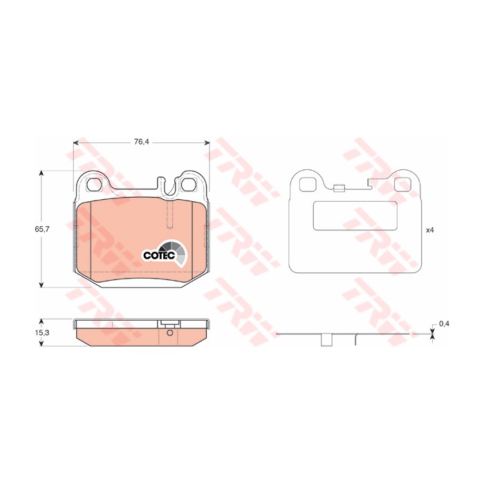 TRW COTEC Bremsbelagsatz, Scheibenbremse GDB1457