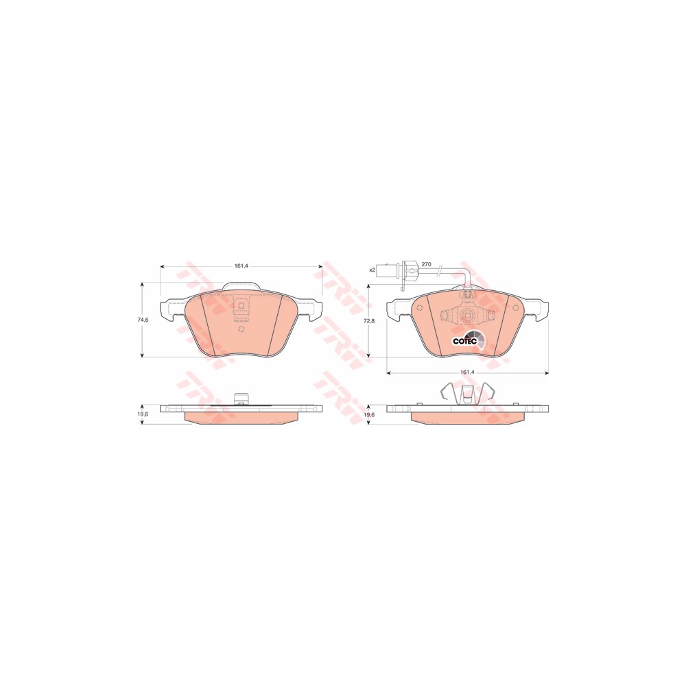 TRW COTEC Bremsbelagsatz, Scheibenbremse GDB1460