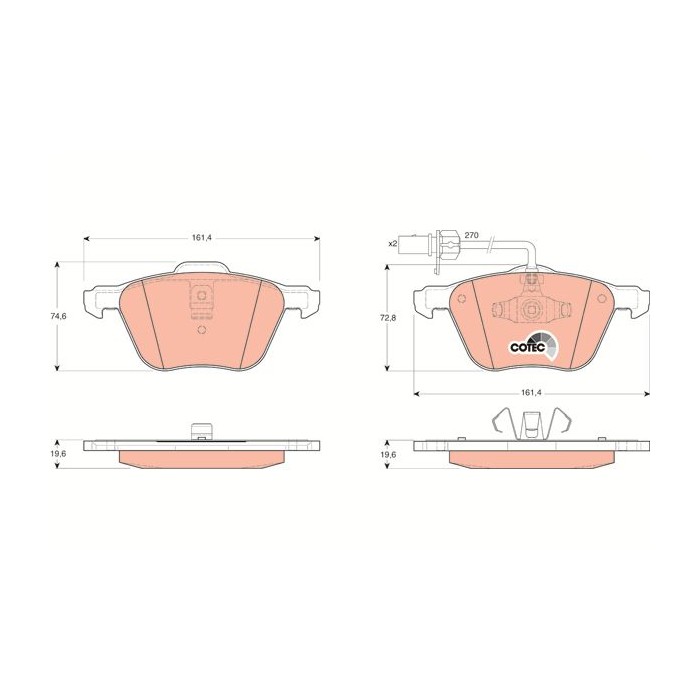 TRW COTEC Bremsbelagsatz, Scheibenbremse GDB1460