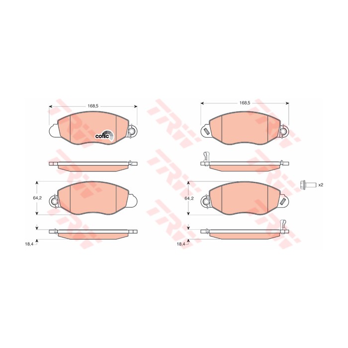 TRW COTEC Bremsbelagsatz, Scheibenbremse GDB1461