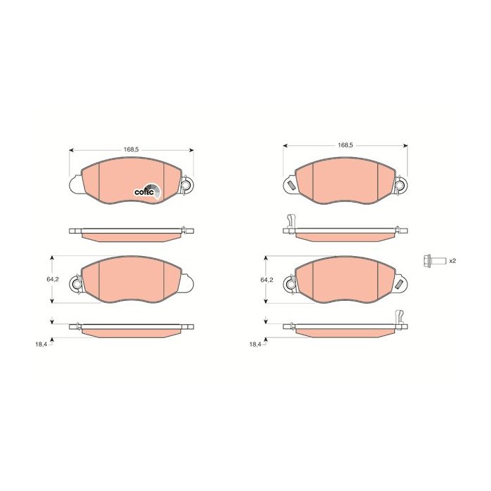 TRW COTEC Bremsbelagsatz, Scheibenbremse GDB1461