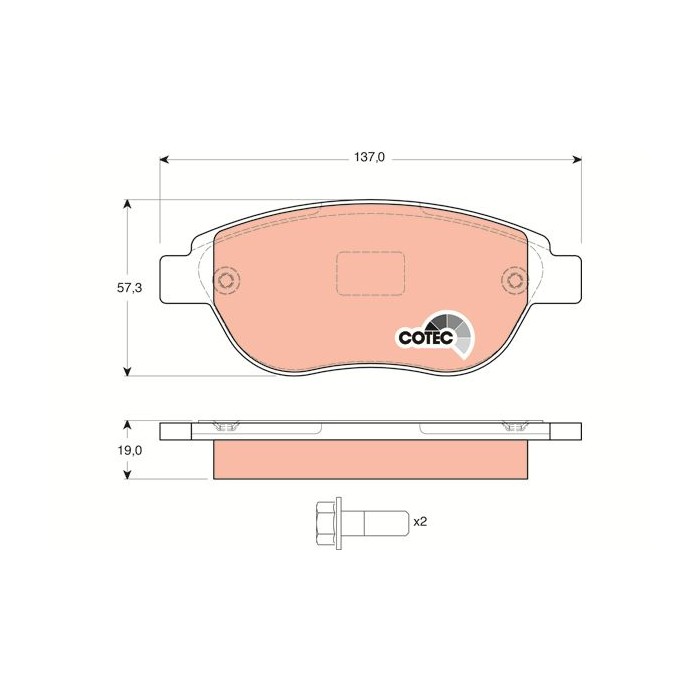 TRW COTEC Bremsbelagsatz, Scheibenbremse GDB1464