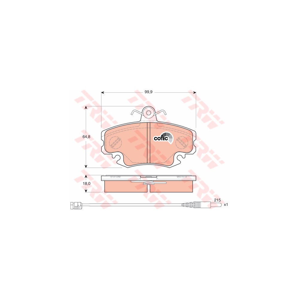 TRW COTEC Bremsbelagsatz, Scheibenbremse GDB1465