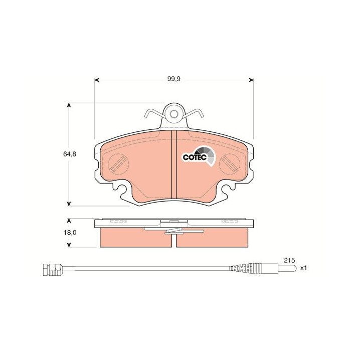TRW COTEC Bremsbelagsatz, Scheibenbremse GDB1465