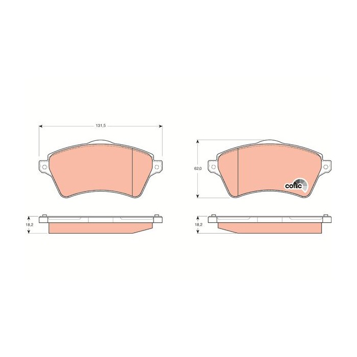 TRW COTEC Bremsbelagsatz, Scheibenbremse GDB1473