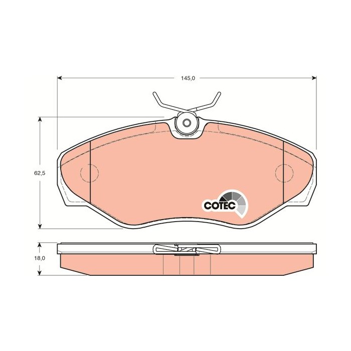 TRW COTEC Bremsbelagsatz, Scheibenbremse GDB1478