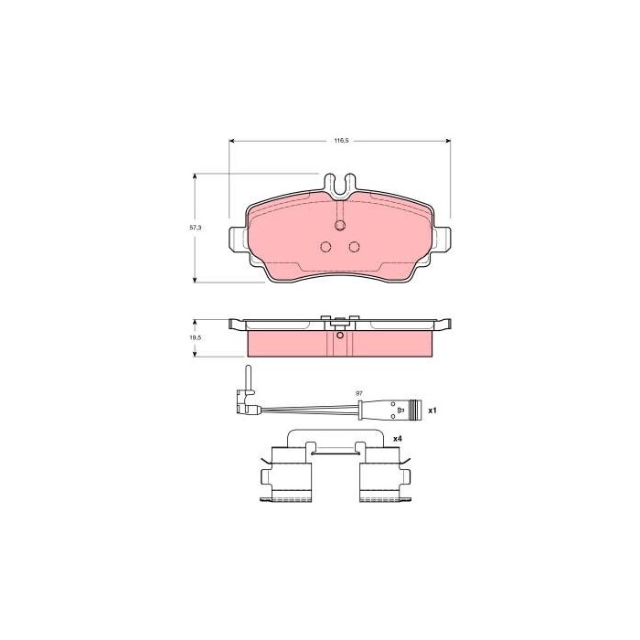 TRW Bremsbelagsatz, Scheibenbremse GDB1480