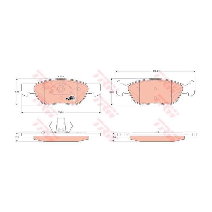 TRW COTEC Bremsbelagsatz, Scheibenbremse GDB1487