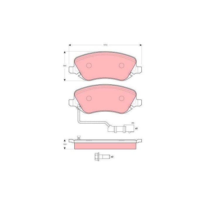 TRW Bremsbelagsatz, Scheibenbremse GDB1489