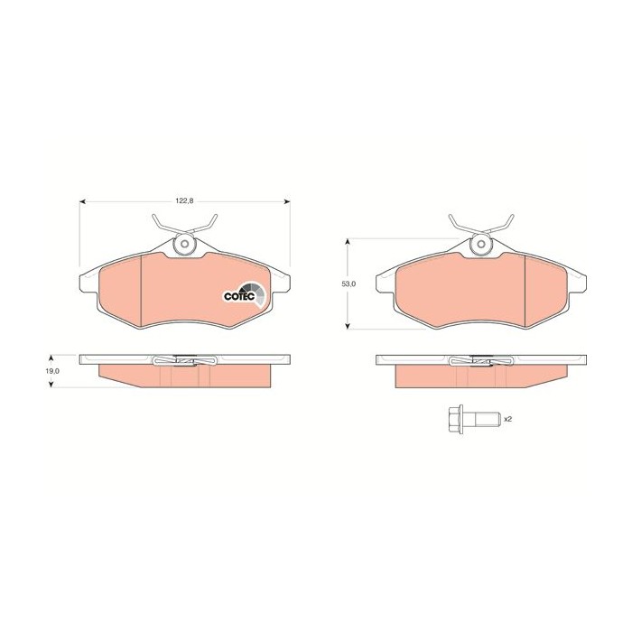 TRW COTEC Bremsbelagsatz, Scheibenbremse GDB1495