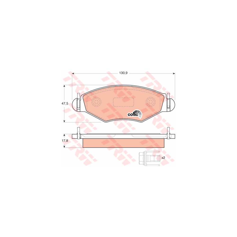 TRW COTEC Bremsbelagsatz, Scheibenbremse GDB1500