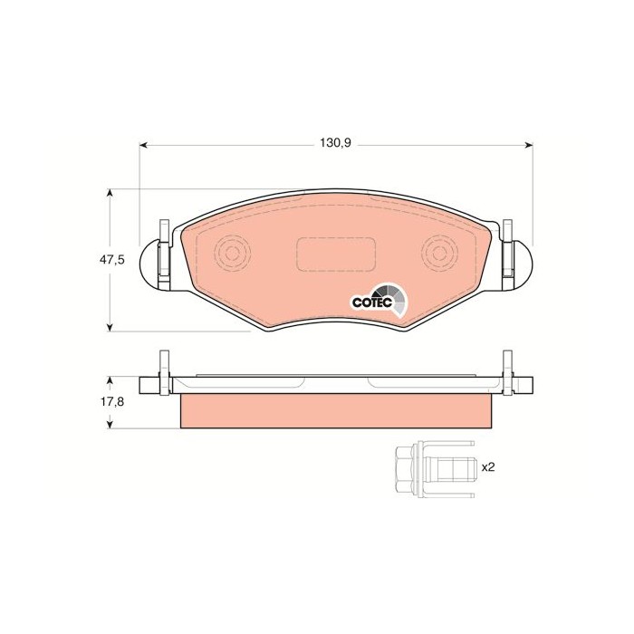TRW COTEC Bremsbelagsatz, Scheibenbremse GDB1500