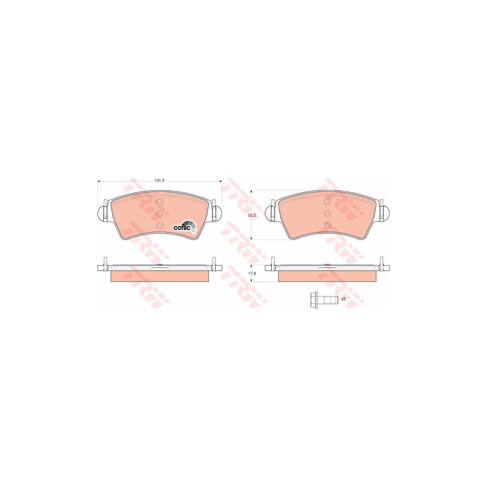TRW COTEC Bremsbelagsatz, Scheibenbremse GDB1501