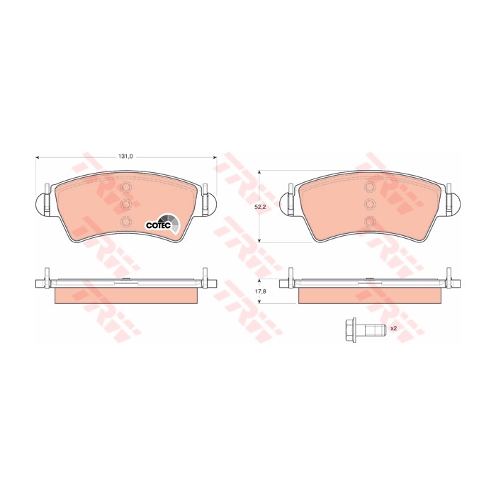 TRW COTEC Bremsbelagsatz, Scheibenbremse GDB1501