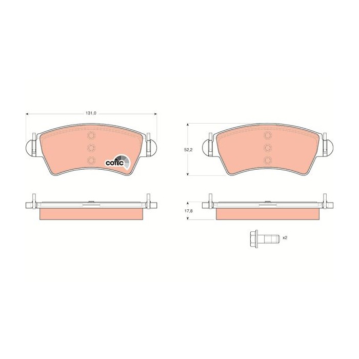 TRW COTEC Bremsbelagsatz, Scheibenbremse GDB1501