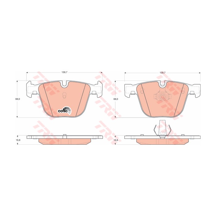 TRW COTEC Bremsbelagsatz, Scheibenbremse GDB1502