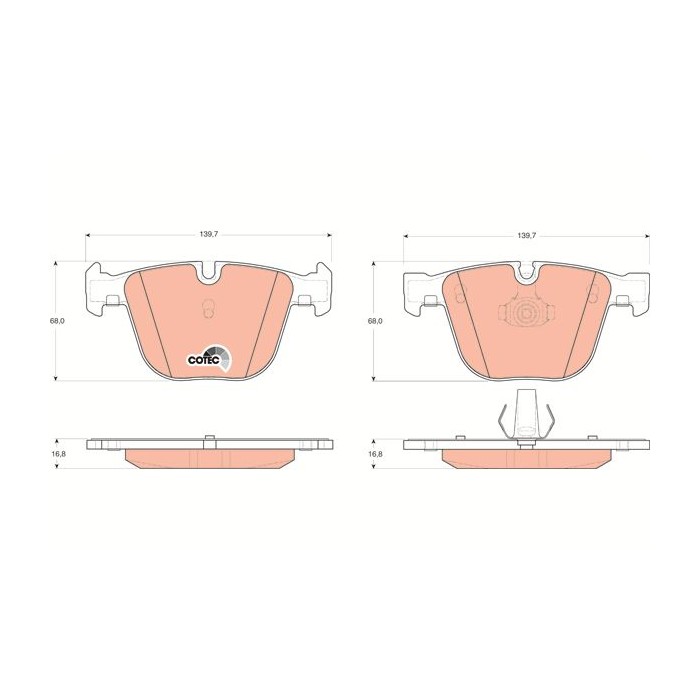 TRW COTEC Bremsbelagsatz, Scheibenbremse GDB1502