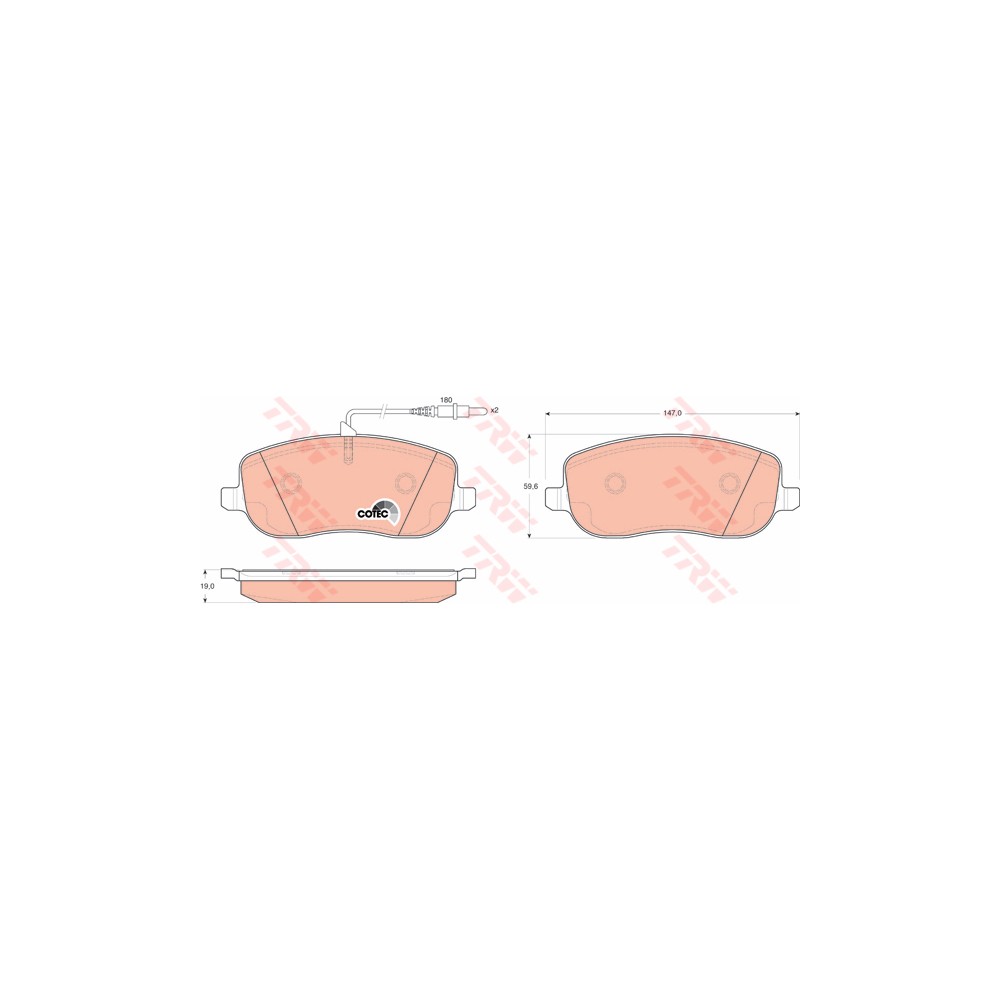 TRW COTEC Bremsbelagsatz, Scheibenbremse GDB1503